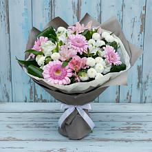 Букет цветов из:  Герберы, Альстромерии и Хризантемы в Глушково