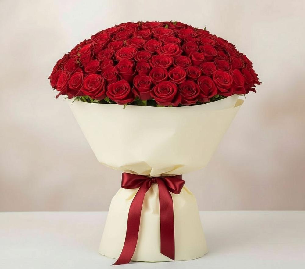 Букет 101 Красная роза Милано в Глушково
