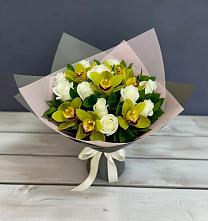 Букет цветов из:  Орхидеи и Розы в Глушково