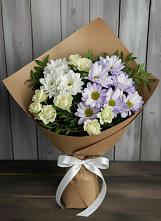 Букет цветов из:  Хризантемы и Розы в Глушково