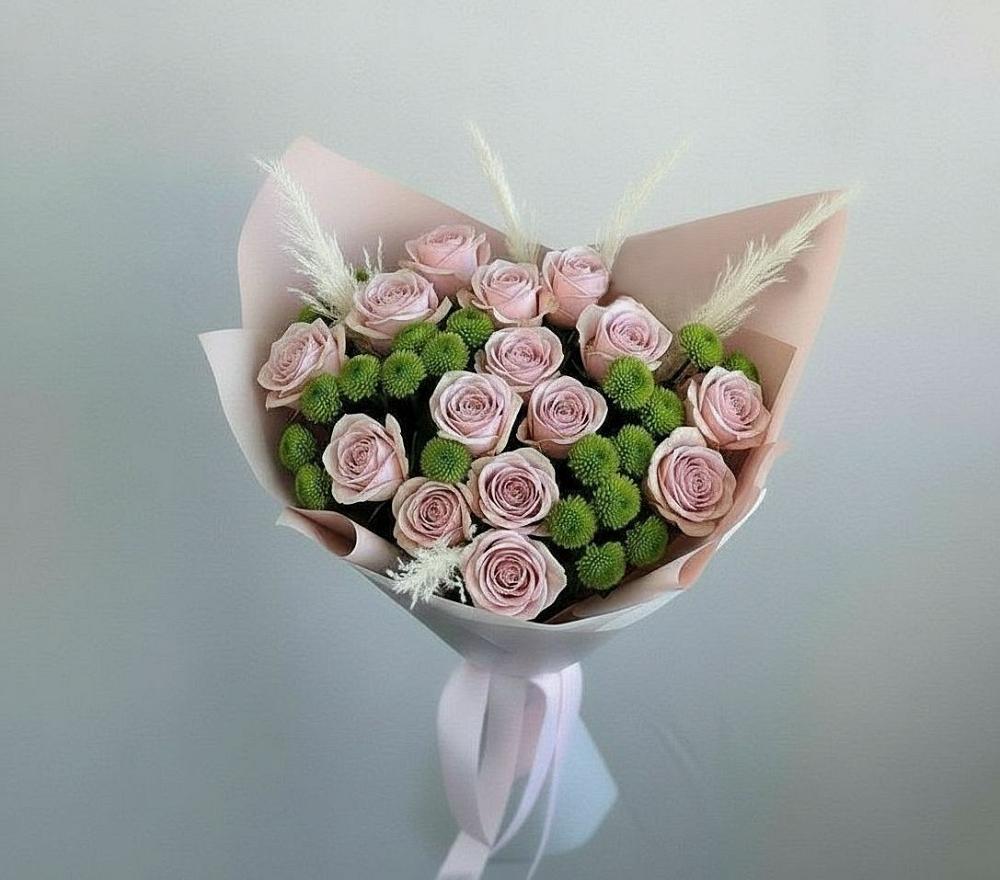 Букет цветов из: Розы и Хризантемы в Глушково