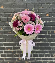 Букет цветов из:  Герберы и Хризантемы в Глушково