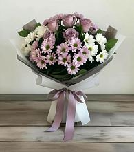 Букет цветов из:  Хризантемы и Розы #REPLACE_PRED# Глушково