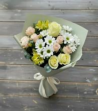 Букет цветов из:  Альстромерии, Розы и Хризантемы #REPLACE_PRED# Глушково