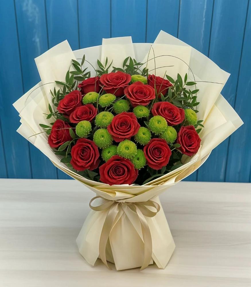 Букет цветов из: Розы и Хризантемы в Глушково